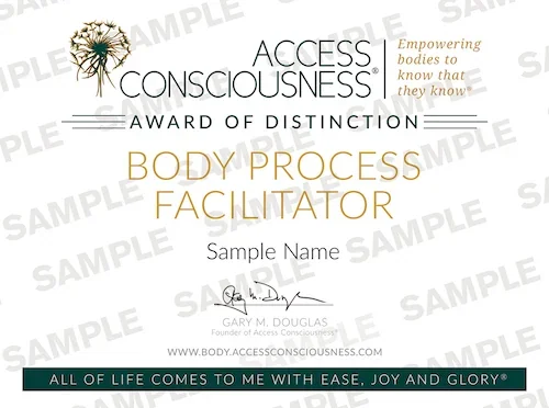 Access Consciousness Award of Distinction